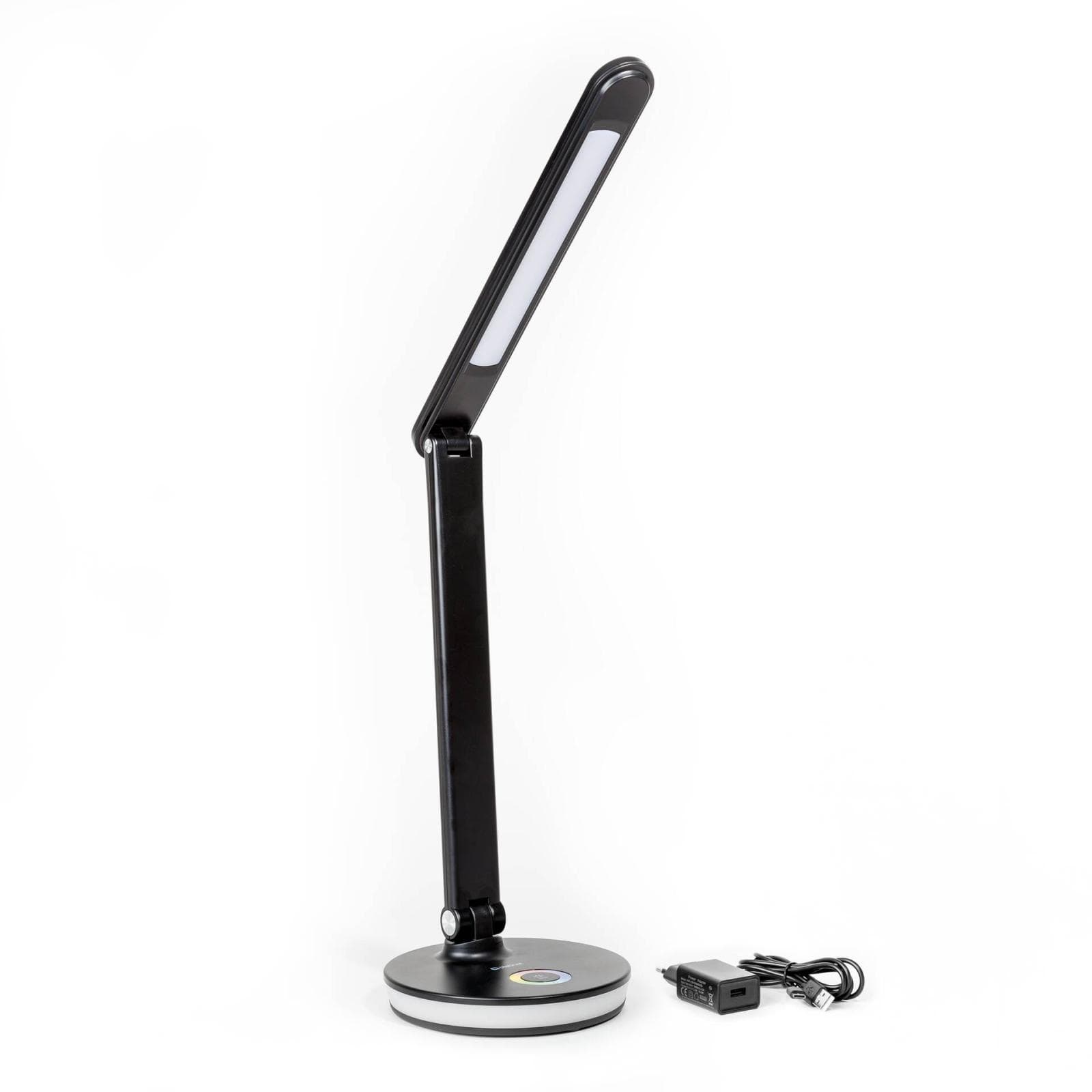 Platinet PDL400RGBB stolná LED lampa 12W stmievateľná, dotykové ovládanie, USB port, čierna 1
