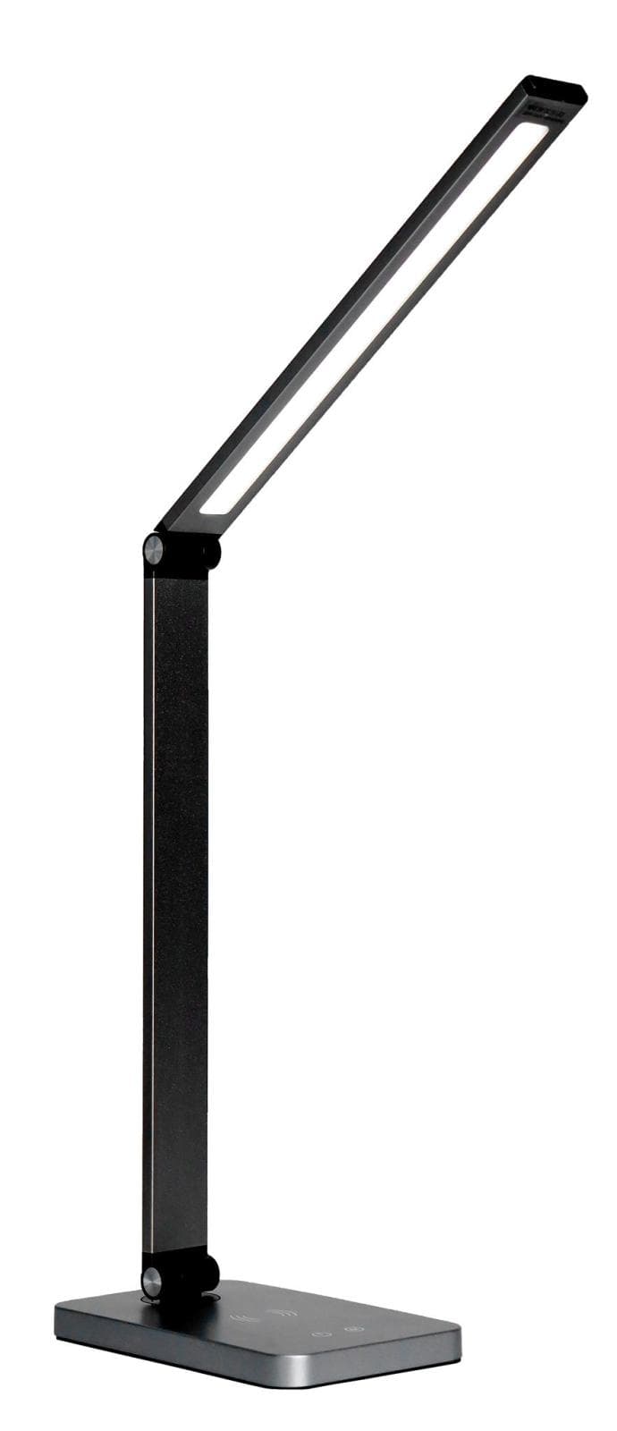 Platinet PDL888B stolná LED lampa 10W stmievateľná, bezdrôtové nabíjanie, USB port, čierna