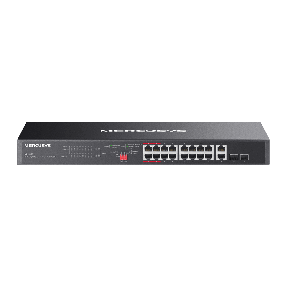 Mercusys MS120GP 20xGb desktop switch(16xPOE+)
