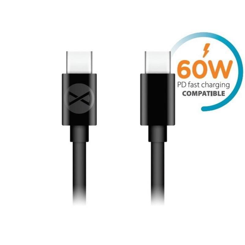 Dátový kábel Forever USB-C/USB-C 1m 3A čierny 1
