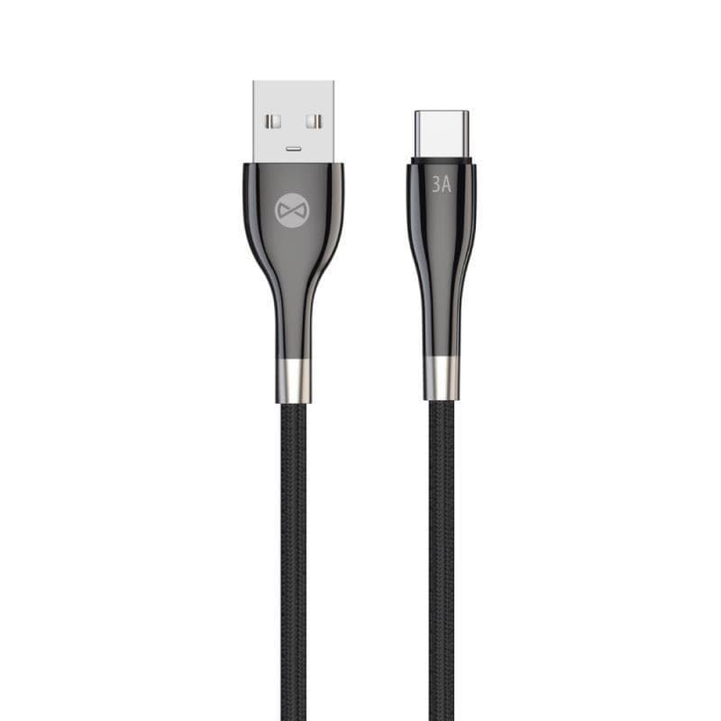 Dátový kábel Forever Sleek USB/USB-C 1m 3A čierny 1