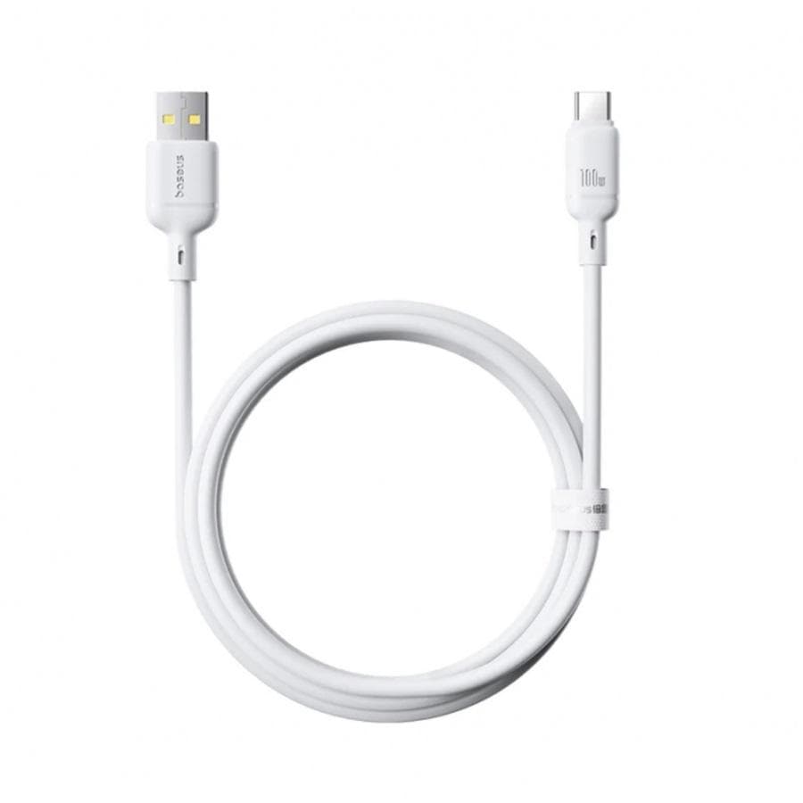 Baseus Rýchlonabíjací kábel Silky USB/USB-C 1m 100W biely 1