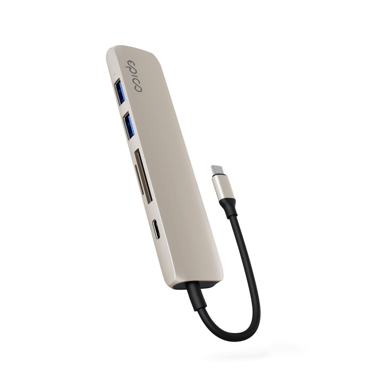 Epico 6v1 hliníkový USB-C 8K húb - hviezdna