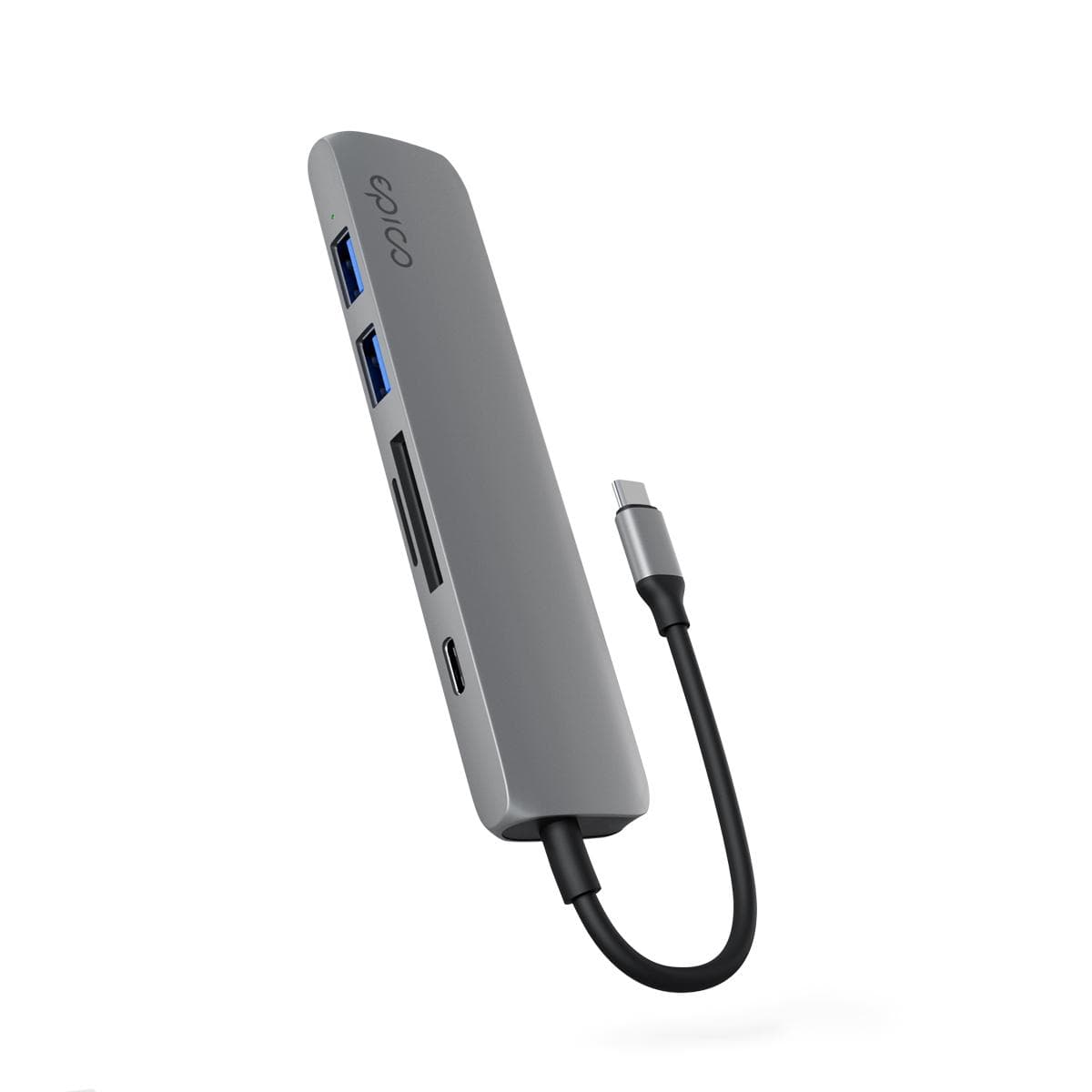 Epico 6v1 hliníkový USB-C 8K húb - šedá 1