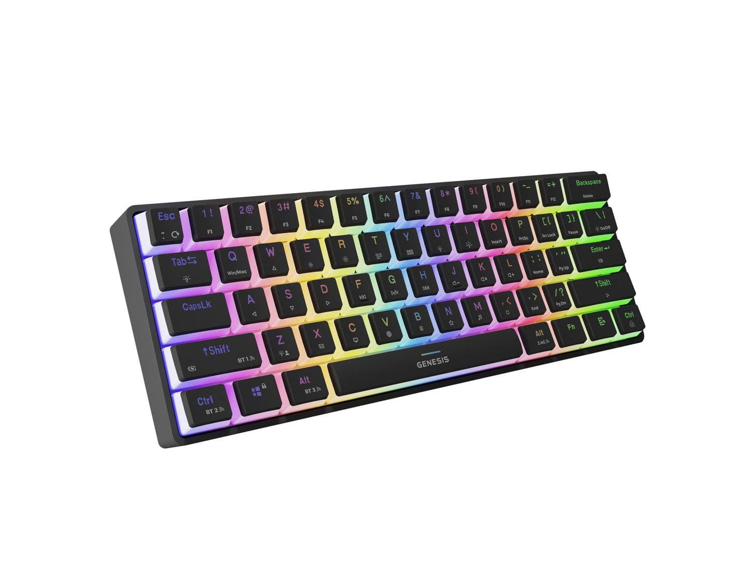 Genesis herná klávesnica THOR 660 G2/Gateron Red/USB+BT/US layout/Čierna 1