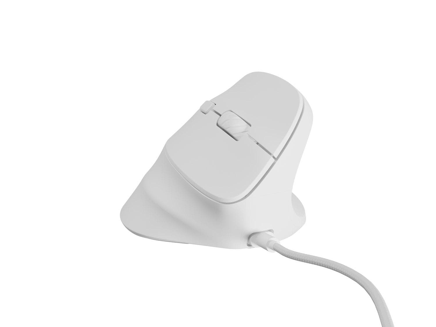 Vertikálna myš Natec CRAKE 2 PRO/Vertikálna/Optická/Pre pravákov/12 400 DPI/Drôtové USB-A/Biela 1
