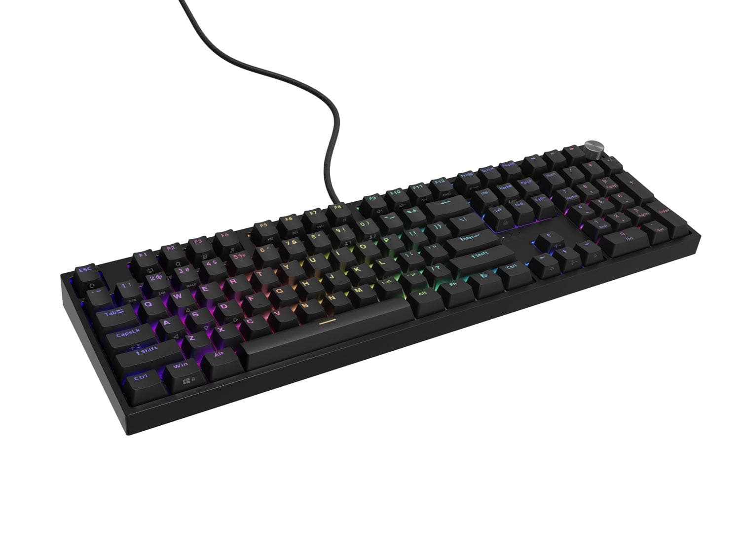 Herná mechanická klávesnica Genesis THOR 404/RGB/Outemu Peach Silent/Drôtové USB-A/US layout/Čierna
