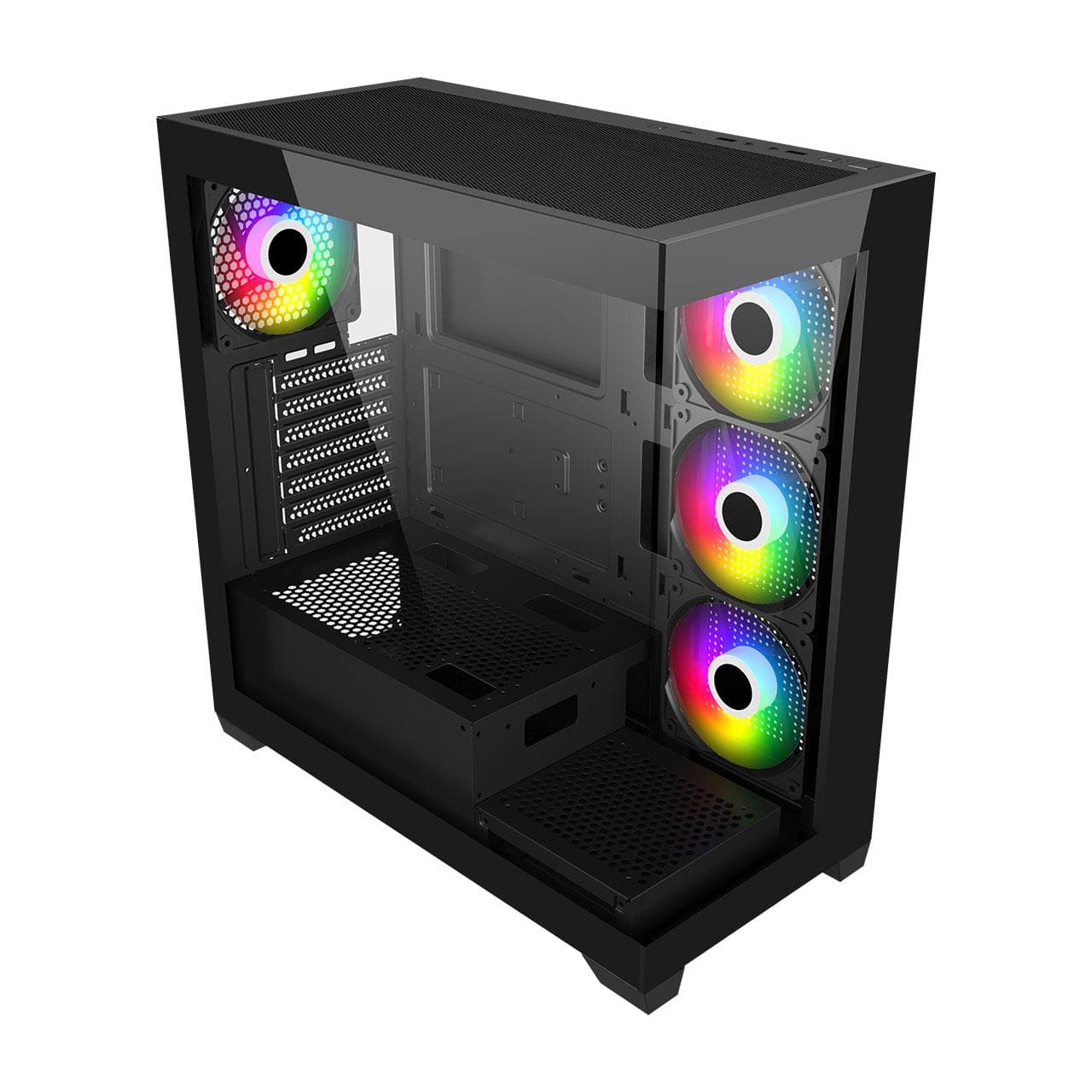 FSP M340-BA/Midi Tower/Transpar./Čierna 1