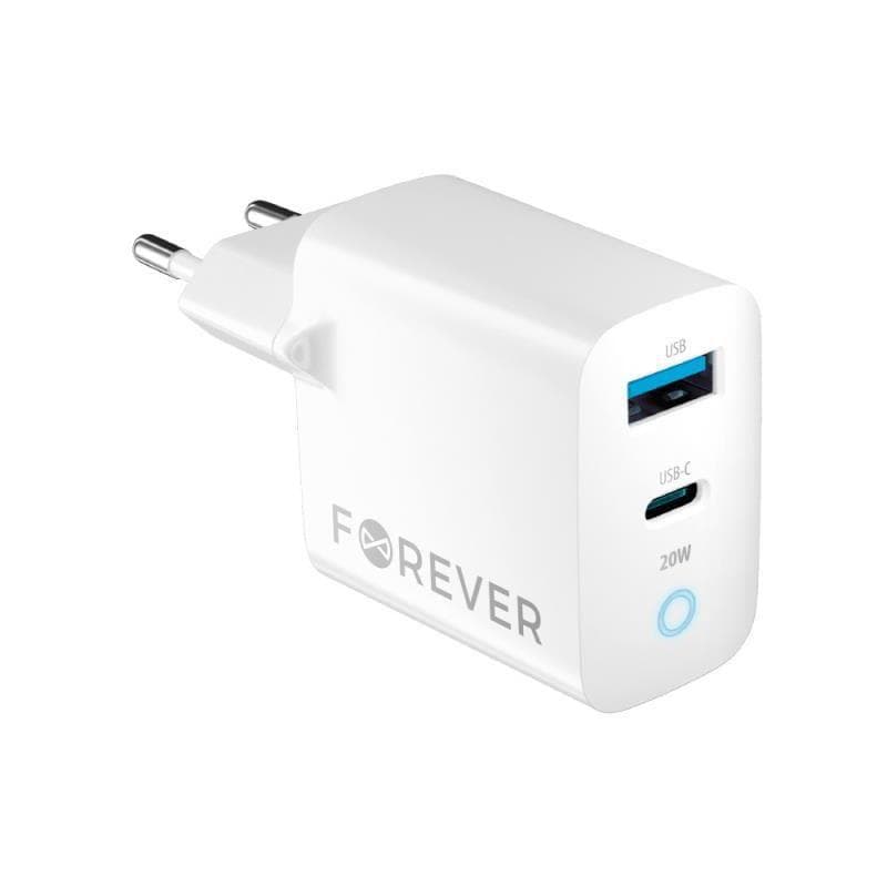 Nabíjačka do siete Forever TC-06-20AC PD QC 1x USB-C 1x USB 20W biela 1