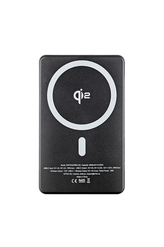 ER POWER Qi2 Dual PowerBank 5000mAh s USB-C - Space Gray