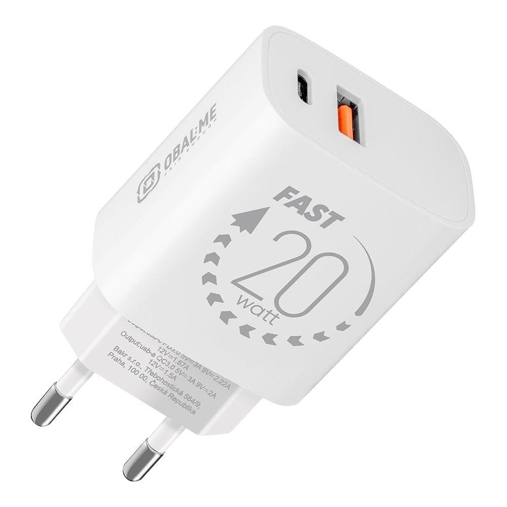 OBAL:ME Cestovná Nabíjačka USB-A + USB-C 20W White 1