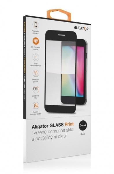 Aligator sklo GLASS PRINT Samsung S25 čierna