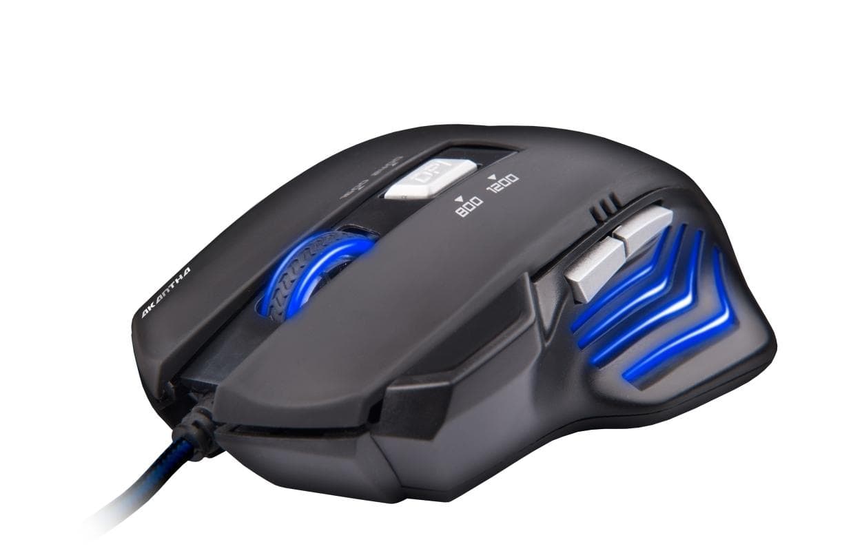 C-TECH Akantha/Herná/Optická/Pre pravákov/2 400 DPI/Drôtová USB/Modrá 1