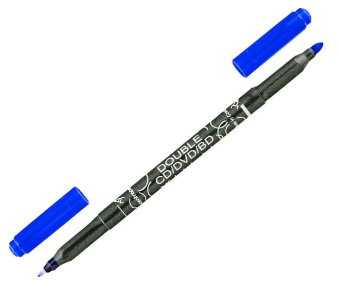 Popisovač Centropen obojstr. 3616 CD/DVD/BD modrý valcový hrot 0,6 a 2,5mm 1