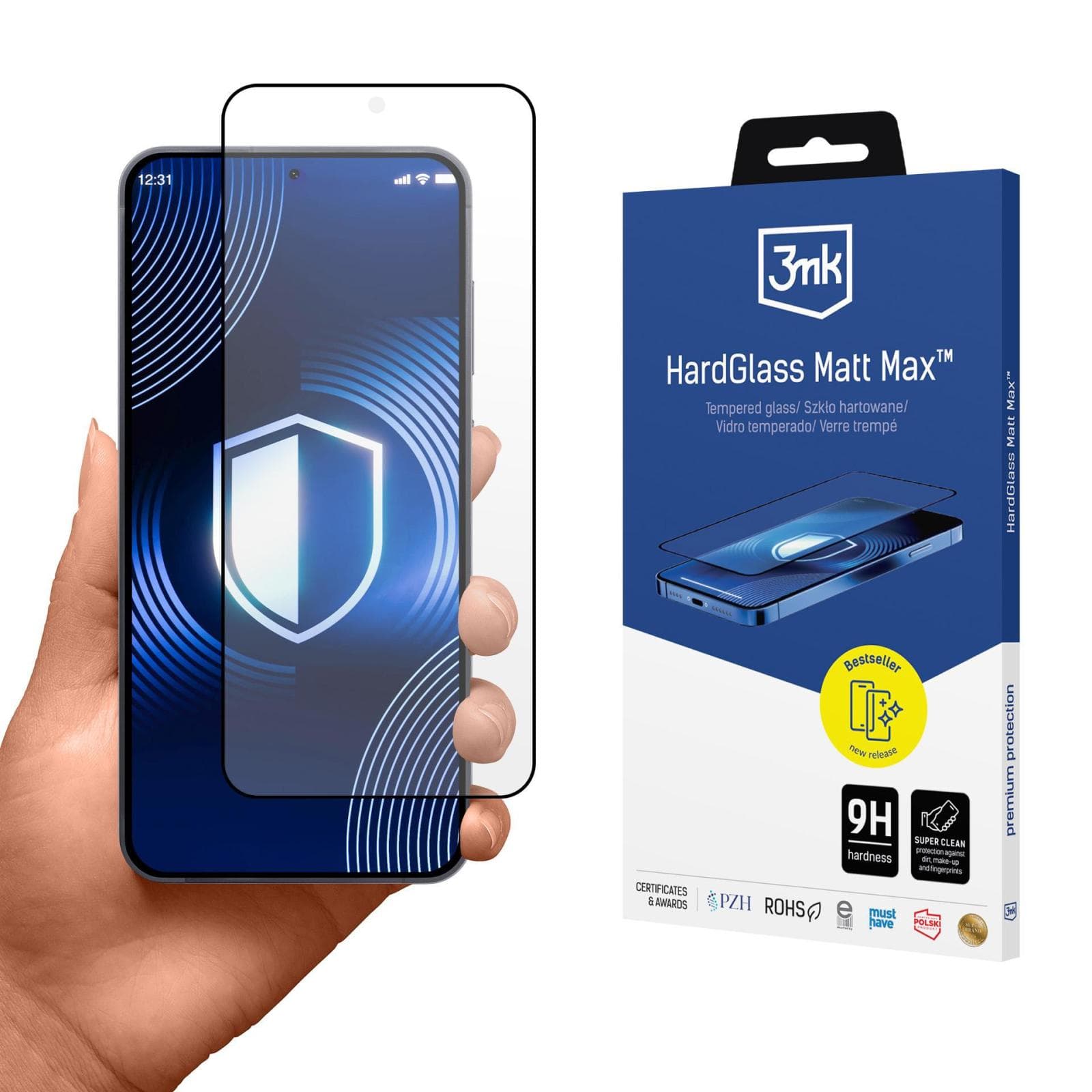 3mk tvrdené sklo HardGlass Matt Max pre Samsung Galaxy S26 1
