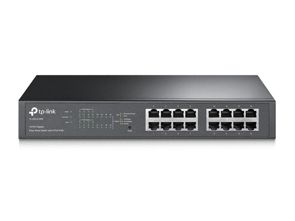TP-Link TL-SG1016PE 16xGb, (8xPOE+) easy smart rack switch 150W 1