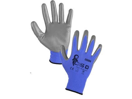 Rukavice CXS CERRO, máčané v nitrile, modro-šedé, veľ. 10 1