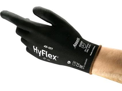 Povrstvené rukavice ANSELL HYFLEX 48-101, čierne, veľ. 06 1