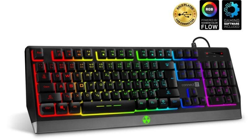 CONNECT IT herná klávesnica BATTLE RGB, CZ+SK, čierna