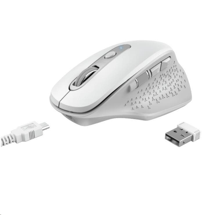 TRUST bezdrôtová Myš Ozaa Rechargeable Wireless Mouse - white