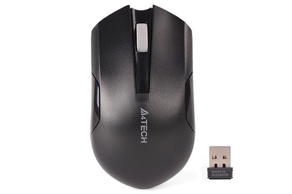 A4tech G3-200NS, V-Track, bezdrôtová optická myš, 2.4GHz, 10m dosah, čierna