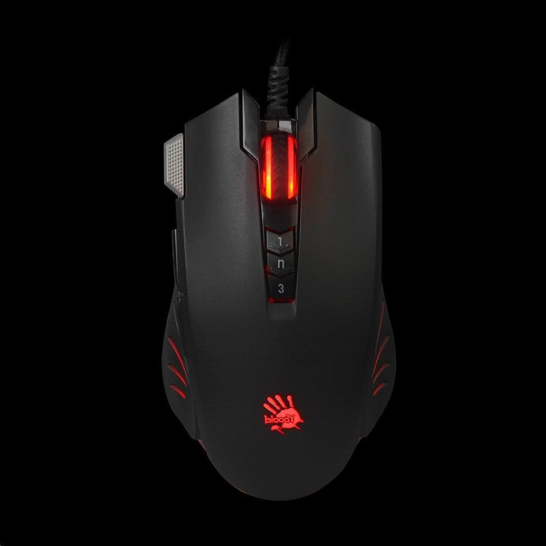 A4tech herná myš BLOODY V9M, až 4000DPI, V-Track technológie, 160KB pamäť, USB, CORE 2, kovové podložky 1