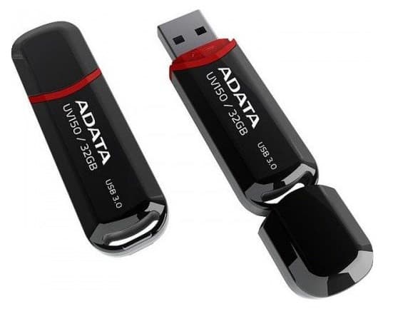 ADATA Flash Disk 32GB UV150, USB 3.1 Dash Drive (R: 90/W: 20 MB/s) čierna 1