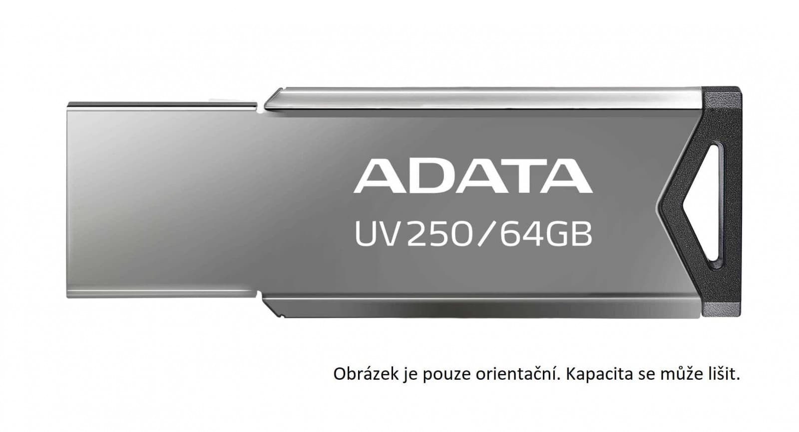 ADATA Flash Disk 32GB UV250, USB 2.0 Dash Drive, tmavo strieborná 1