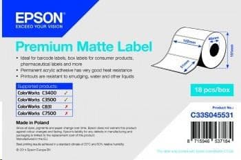 Epson label roll, normal papier, 102x51mm