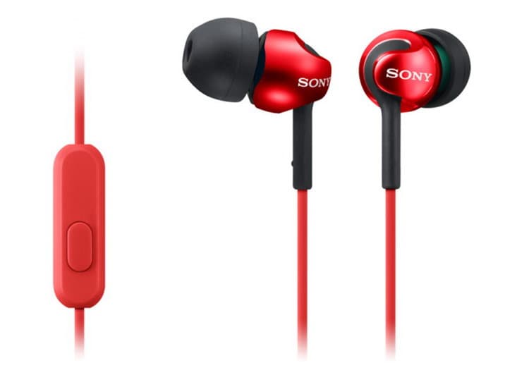 SONY stereo slúchadlá MDR-EX110AP, červená 1