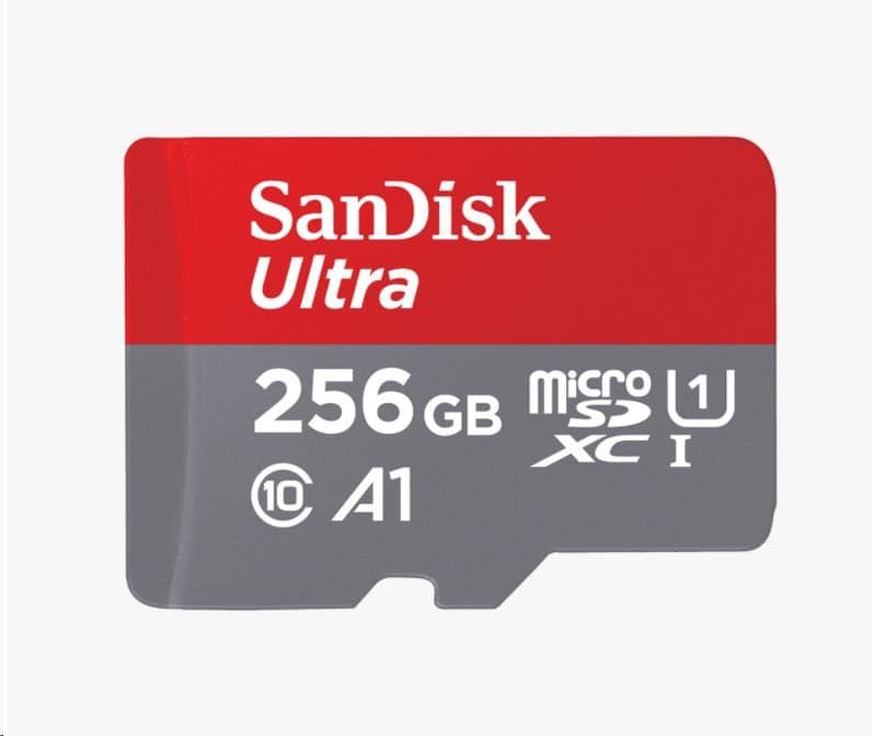 SanDisk MicroSDXC karta 256GB Ultra (100MB/s, Class 10, Android) + adaptér 1