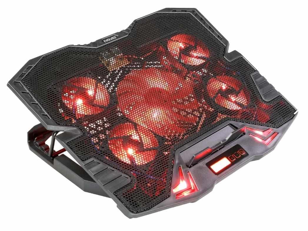 EVOLVEO Ania 5R, chladiaci podstavec pre notebook, červené podsvietenie 1