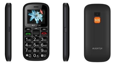 Aligator A321 Senior Dual SIM, šedá-čierna + nabíjací stojan
