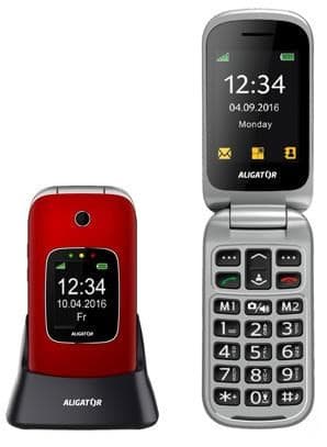 Aligator V650 Senior, červená-strieborná + nabíjací stojan