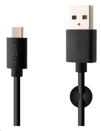 FIXED dátový a nabíjací kábel, USB-A -> USB-C, 20 W, dĺžka 1 m, čierna 1