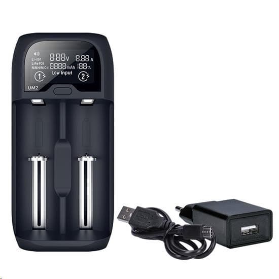 Solight nabíjačka batérií Li-Ion, LiFePO4, Ni-MH/CD, AA, AAA, 18650, 2000mA, 2 kanály, LCD displej 1