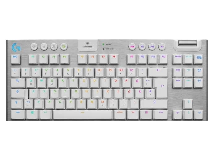 Logitech Mechanical Gaming Keyboard G915 TKL Tenkeyless LIGHTSPEED Wireless RGB - Tactile - WHITE - SK/SK 1