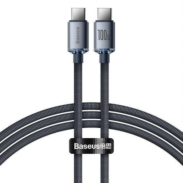 Baseus Crystal Shine Series nabíjací / dátový kábel USB-C / USB-C 100W 1, 2m, čierna 1