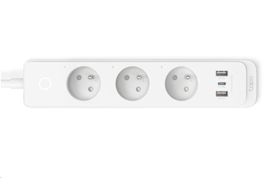 TP-Link Tapo P300 šikovný WiFi predlžovací kábel (3x230V, 2xUSB-A, 1xUSB-C, 2300W, 10A, 2, 4 GHz, BT)