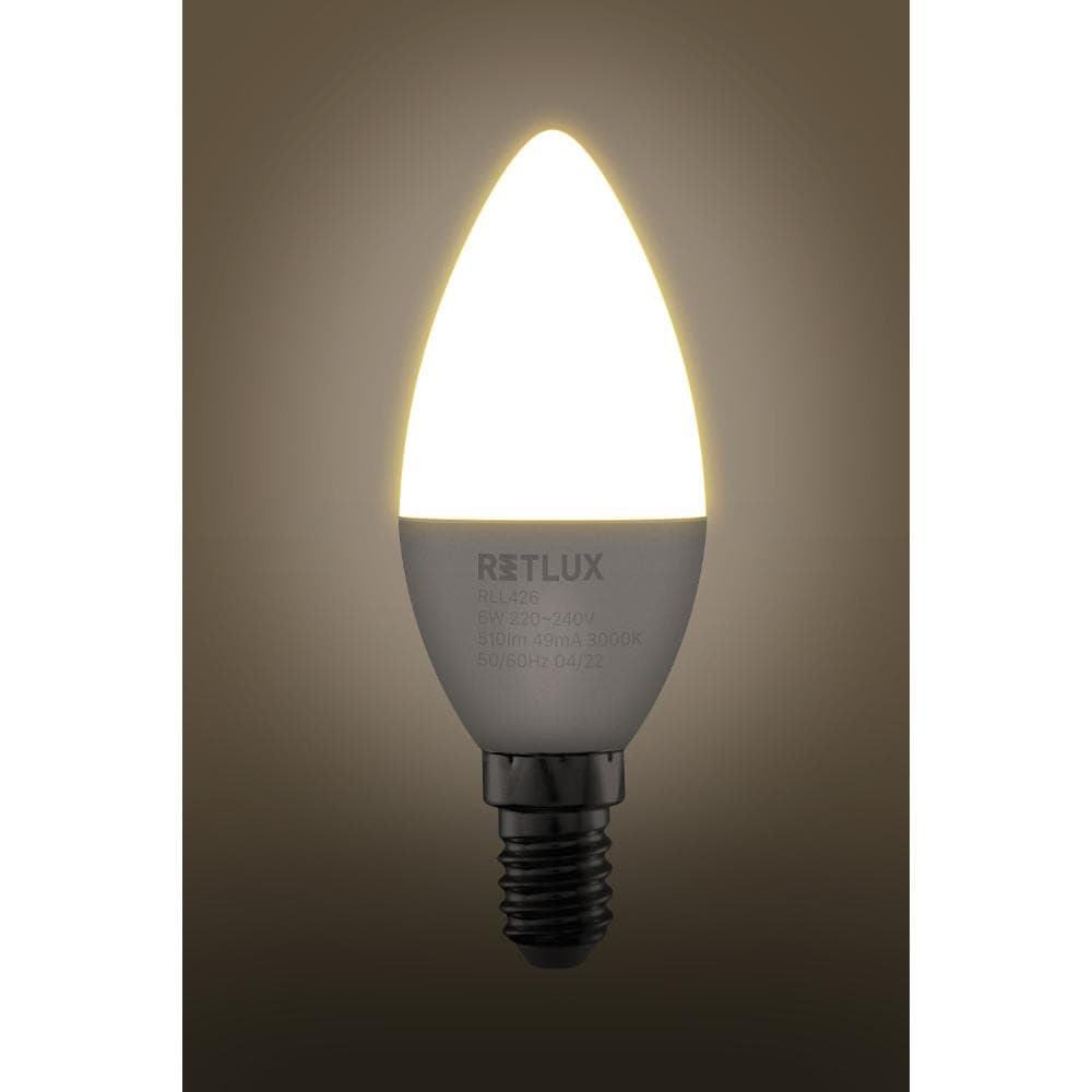 RLL 426 C37 E14 sviečka 6W WW RETLUX 1