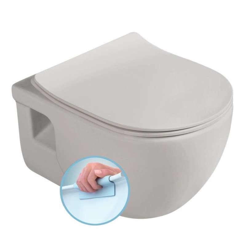 SAPHO - BRILLA závesná WC misa, Rimless, 36,5x53cm, latte mat 100614-114
