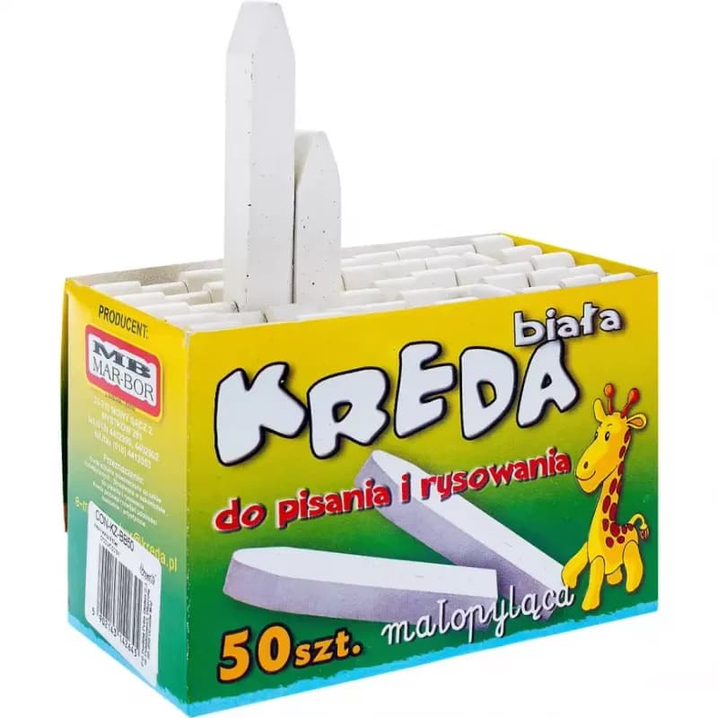 Krieda biela, kvadratická, typ B, 50 ks, Drel