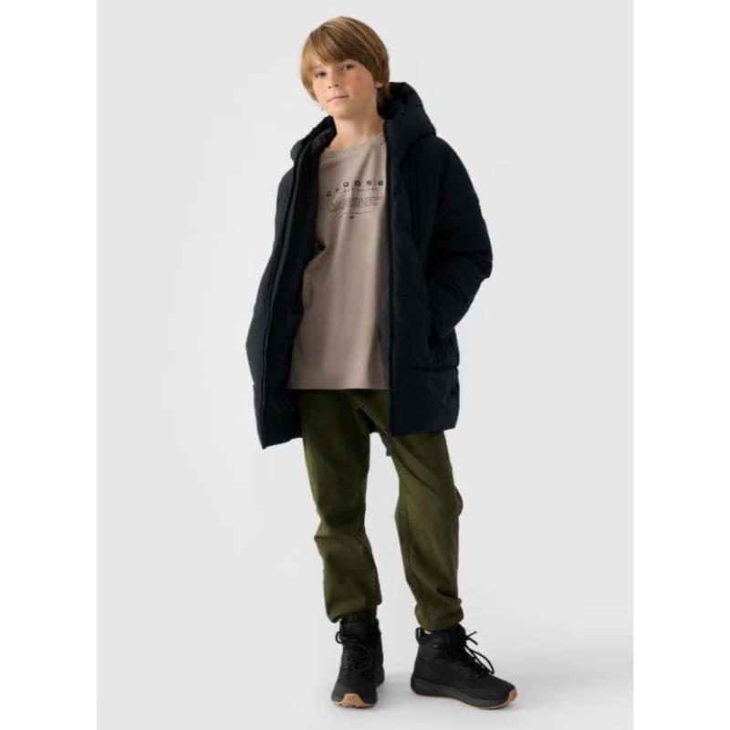 Chlapčenská bunda 4F JUNIOR DOWN JACKET-JWAW24TDJAM464-20S-DEEP BLACK 5