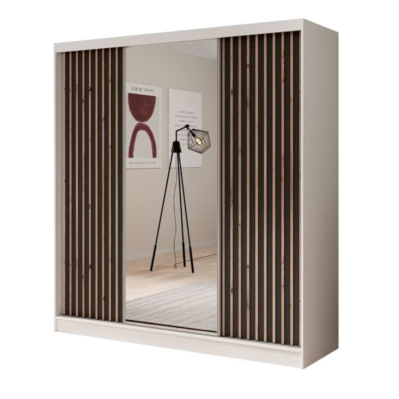 ArtAdrk Šatníková skriňa IDA | biela / čierna 200 cm