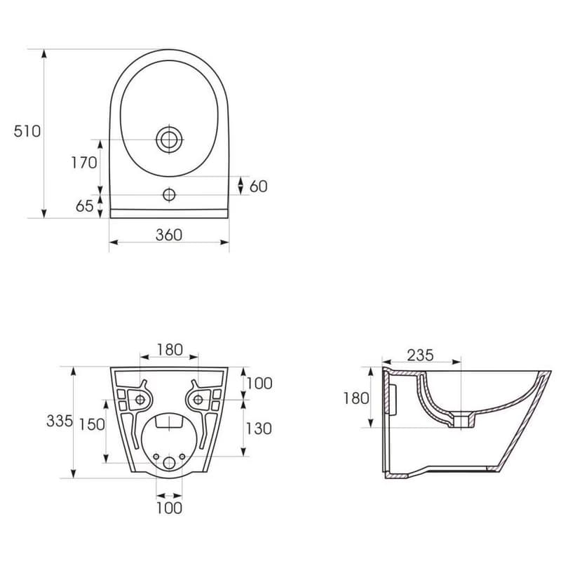 CERSANIT - ZÁVESNÝ BIDET CITY OVALK35-043 2