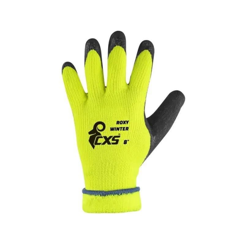 Rukavice CXS ROXY WINTER, zimné, máčané v latexe, čierno-žlté, vel. 07