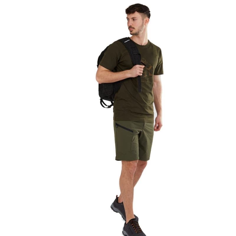 Pánske turistické kraťasy FUNDANGO Roger Trekking Short-590-oliv 2
