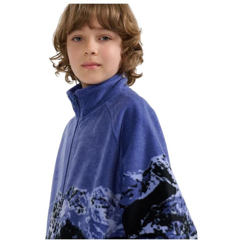 Chlapčenská flisová mikina so zipsom 4F JUNIOR FLEECE M349-4FJWAW25TFLEM349-91A-MULTICOLOUR 1 ALLOVER 2