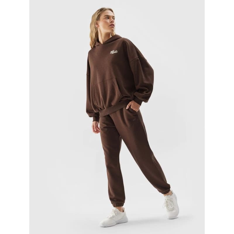 Dámske tepláky 4F TROUSERS-AW23TTROF455-81S-BROWN 4