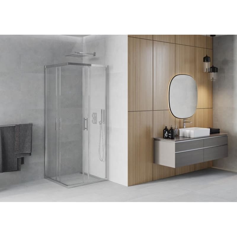 MEXEN - Rio sprchovací kút štvorcový 90x90, transparent, chróm 860-090-090-01-00 3